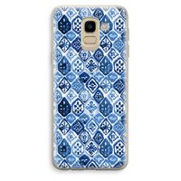 Blauw motief: Samsung Galaxy J6 (2018) Transparant Hoesje