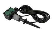 Buitenstopcontact tuinstopcontact dubbel met snoer 10M en spies pin - thumbnail