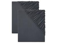 LIVARNO home 2 jersey hoeslakens 90-100 x 200 cm (Donkergrijs)