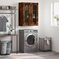 Wandkast 69,5x34x90 cm bewerkt hout gerookt eikenkleurig