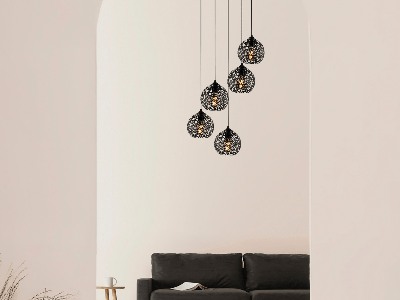 Hanglamp FELLINA 5 lampen zwart