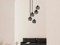 Hanglamp FELLINA 5 lampen zwart