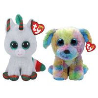 Ty - Knuffel - Beanie Boo's - Christmas Unicorn & Max Dog