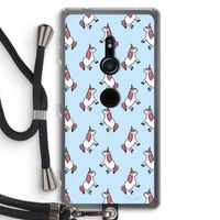 Eenhoorns overal: Sony Xperia XZ2 Transparant Hoesje met koord