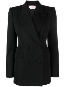 Alexander McQueen blazer croisé en laine - Noir