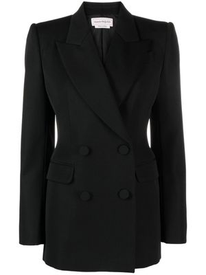 Alexander McQueen blazer croisé en laine - Noir