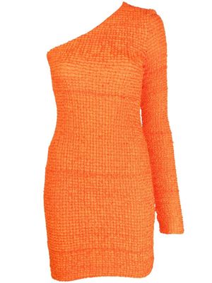 Nanushka robe courte cintrée à design à une manche - Orange