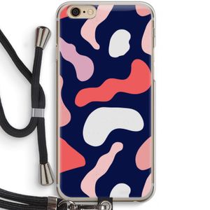 Memphis Shapes Pink: iPhone 6 / 6S Transparant Hoesje met koord