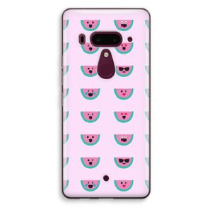 Smiley watermeloenprint: HTC U12+ Transparant Hoesje