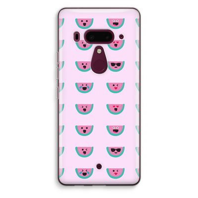 Smiley watermeloenprint: HTC U12+ Transparant Hoesje