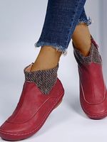 Vintage Casual Patchwork Short Boots - thumbnail