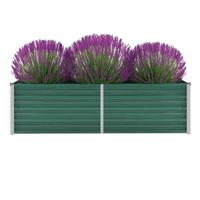 VidaXL Plantenbak verhoogd 160x40x45 cm gegalvaniseerd staal groen