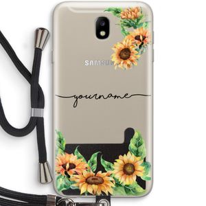 Zonnebloemen: Samsung Galaxy J7 (2017) Transparant Hoesje met koord