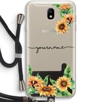 Zonnebloemen: Samsung Galaxy J7 (2017) Transparant Hoesje met koord