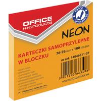 OFFICE products memoblok Neon, ft 76 x 76 mm, 100 vel, neonoranje
