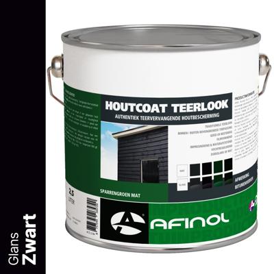 Afinol Houtcoat Teerlook Glans Zwart 2,5 liter