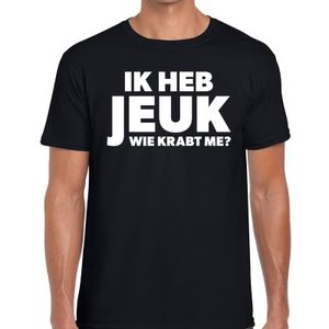 Ik heb JEUK wie krabt me tekst t-shirt zwart heren