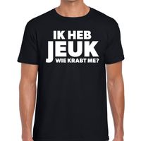 Ik heb JEUK wie krabt me tekst t-shirt zwart heren