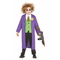 Luxe paarse horror clown Joker kostuum voor kinderen 10-12 jaar (140-152)  -