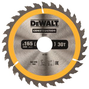 DeWalt Accessoires Cirkelzaagblad 165x30x30t, positief 10°, kerf 2,5mm - DT1937-QZ