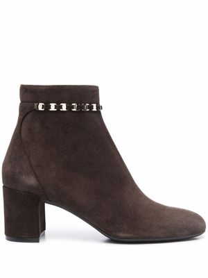 Ferragamo bottines Ghila en daim - Marron
