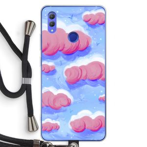 Roze wolken met vogels: Honor Note 10 Transparant Hoesje met koord