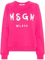 MSGM sweat en coton à logo imprimé - Rose - thumbnail