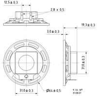 Visaton K 64 WP - 50 Ohm 2.5 inch 6.4 cm Mini-luidspreker 2 W 50 Ω Zwart Kunststof membraan - thumbnail