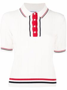 Thom Browne polo à rayures RWB - Blanc