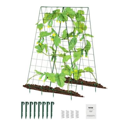 VEVOR Trellis voor klimplanten, 117x84 cm, opvouwbare trellisset met plantenklemmen, metalen klimhulp voor verhoogde bedden, ondersteuning voor de groei van buitenplanten voor tomaten, pompoenen en groenten