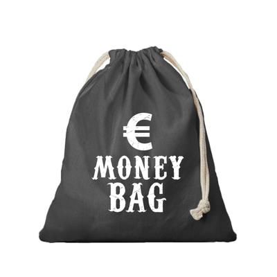 Canvas geldzak Moneybag - met euro teken - zwart - 25 x 30 cm - Cowboy/Wilde Westen - boef