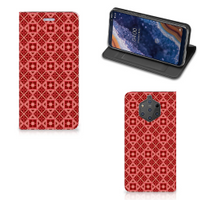 Nokia 9 PureView Hoesje met Magneet Batik Rood - thumbnail