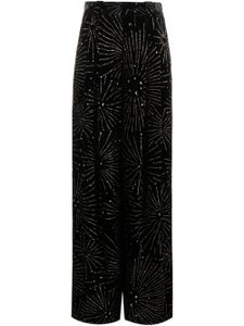 Blazé Milano pantalon palazzo à ornements en cristal - Noir