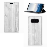 Samsung Galaxy Note 8 Book Wallet Case White Wood - thumbnail