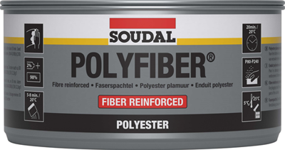 Soudal polyfiber | polyesterplamuur | 1 kg | grijs | 30104 - 103433