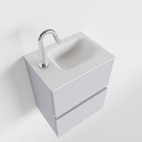 Toiletmeubel Mondiaz Ada | 40 cm | Meubelkleur Cale | Lex wastafel Talc Links | 1 kraangat