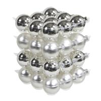 Kerstballen - 36x st - zilver - D6 cm - glas - kerstversiering