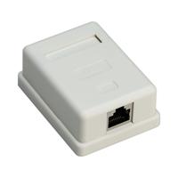 RJ45 Wandcontactdoos Opbouw - CAT-6 - 1x RJ45 - STP Afgeschermde Netwerkdoos - Wit