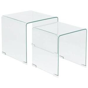 Beliani - KENDALL - Salontafel set - Transparant - Veiligheidsglas