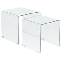 Beliani - KENDALL - Salontafel set - Transparant - Veiligheidsglas