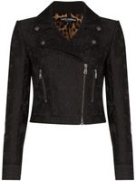 Dolce & Gabbana veste de moto à motif en jacquard - Noir