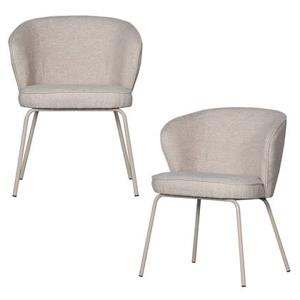 BePureHome Admit Eetkamerstoel - Polyester - Pebble - Set van 2