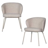 BePureHome Admit Eetkamerstoel - Polyester - Pebble - Set van 2