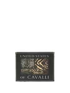 Roberto Cavalli porte-cartes à imprimé animalier - Noir
