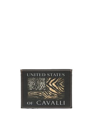 Roberto Cavalli porte-cartes à imprimé animalier - Noir