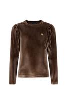 Like Flo winter velvet top meisjes - bruin - Esmay