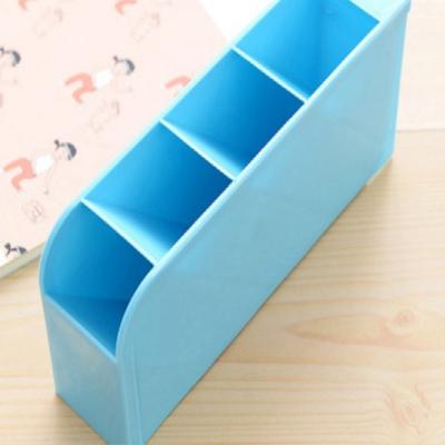 2 stks multifunctionele 4 grid Desktop pennenhouder Office school opslag geval plastic vak Desk pen potlood organisator (blauw)