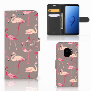 Samsung Galaxy S9 Telefoonhoesje met Pasjes Flamingo