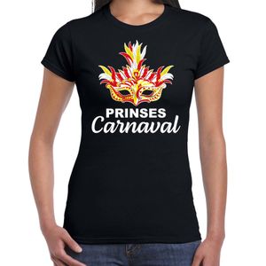 Carnaval t-shirt prinses carnaval / Brabant zwart voor dames - carnaval fun t-shirt