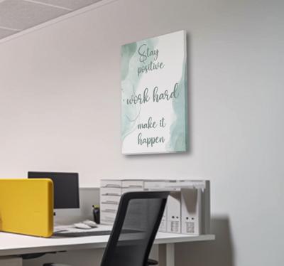Blijf positief en werk hard motivatie canvas